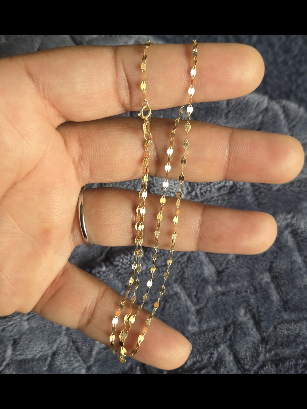 10K Solid Gold Mirror Chain Necklace 20” 2mm Dainty Layering Fine Jewelry NEW
